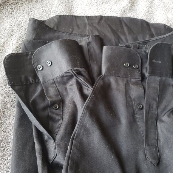 Sateen black Sz XXL 18 36/37 Wrinkle Free, long sleeve mens buttondown shirt - Picture 8 of 10